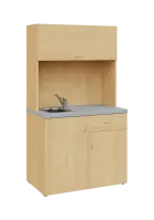 KUCH - SIMPLE 3 kuchyňka s výklopem (dřez + baterie + lednice), 1800x1000x6000 mm, javor horský